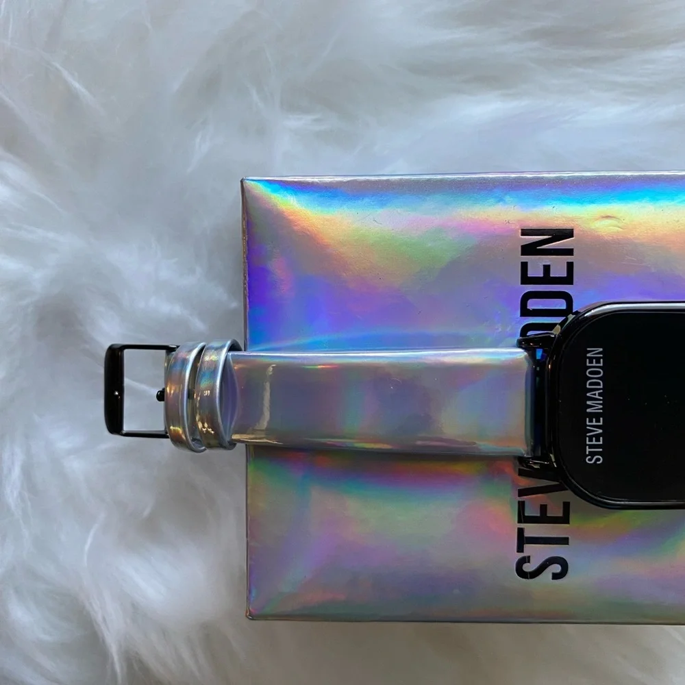 Steve Madden ladies digital watch silver with iridescent color